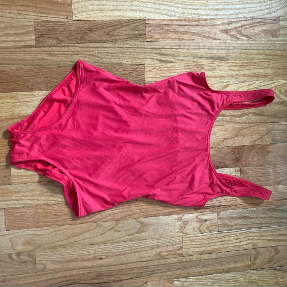 Red DKNY one piece bathing suit